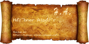 Hübner Alpár névjegykártya